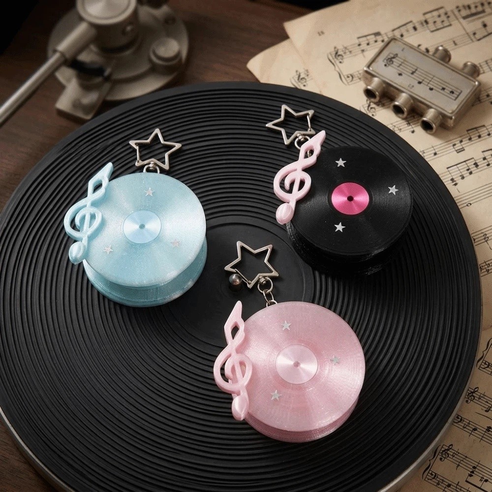 Cable Winder Keychain - Y2K Vinyl Record Keychain Star Cord