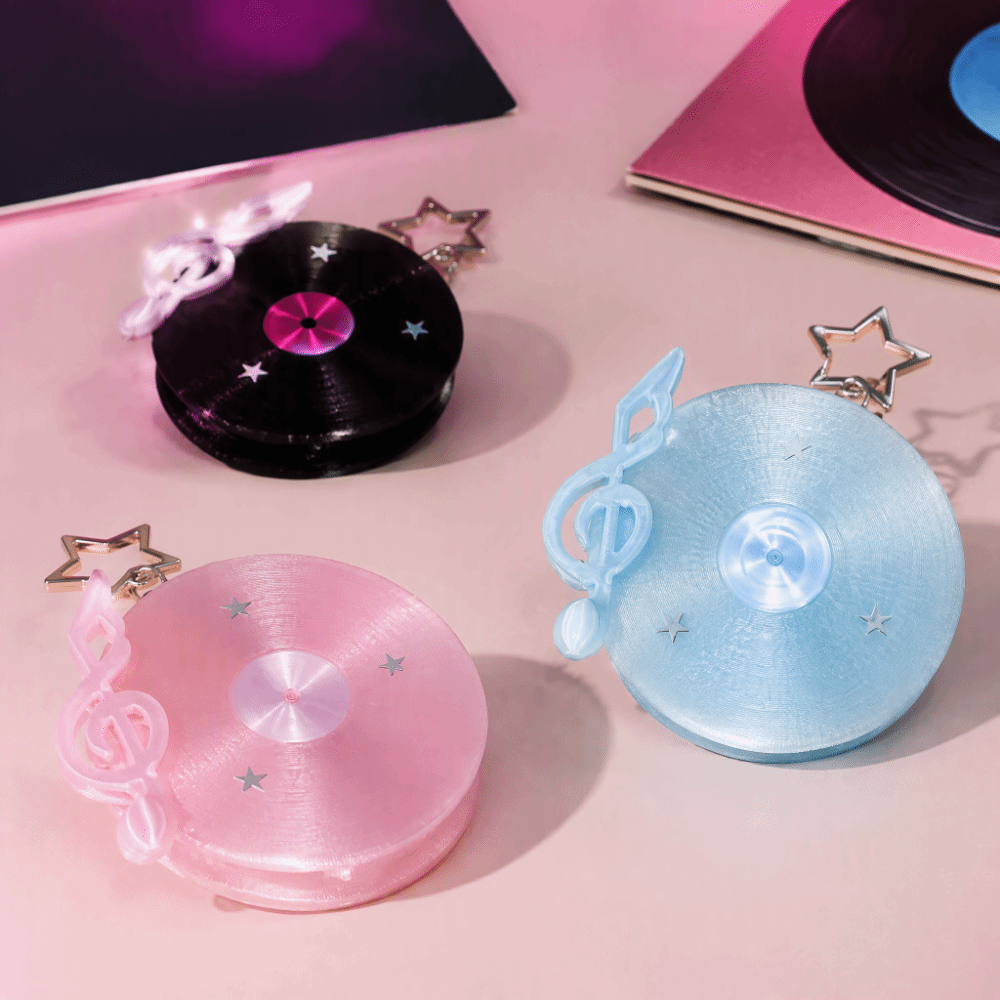 Cable Winder Keychain - Y2K Vinyl Record Keychain Star Korean