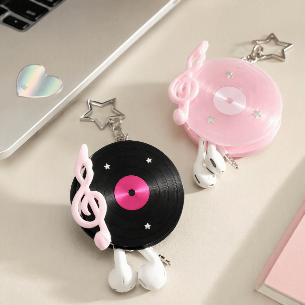 Y2K Vinyl Record Keychain Star - Cable Winder Keychain recension och pris